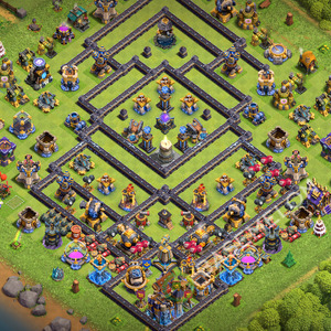 Town Hall Level 18 Trophy/Defense Base Design 2026, Anti 3 Stars, Layout #3793
