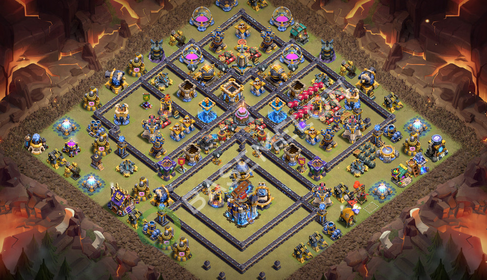 Town Hall Level 18 War Base Design 2026, Anti 3 Stars, Layout #3797