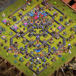 Rathaus Level 18 Verteidigung Base 2026, Anti 3 Sterne, Layout #3816