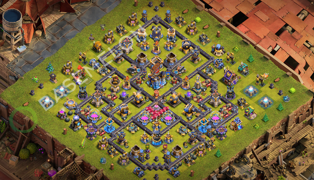Aldea del Ayuntamiento Nivel 18 para Farming, Anti 3 Estrellas, Híbrido Diseño 2026, #3819