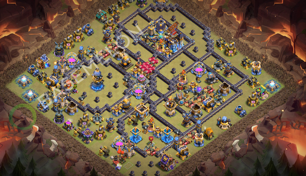 Aldea del Ayuntamiento Nivel 18 para Guerra, Anti 3 Estrellas, Anti Todo Diseño 2026, #3826