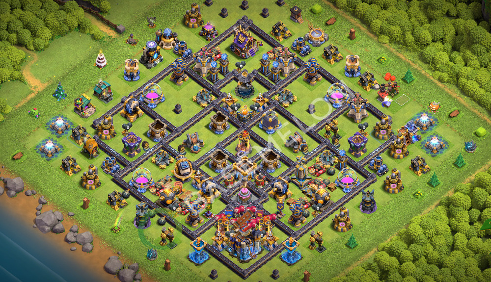 Town Hall Level 18 Trophy/Defense Base Design 2026, Anti 3 Stars, Layout #3837