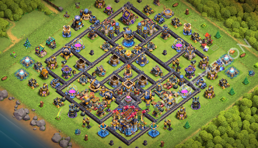 Aldea del Ayuntamiento Nivel 18 para Defensa, Anti 3 Estrellas Diseño 2026, #3837