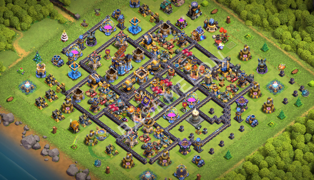 Town Hall Level 18 Trophy/Defense Base Design 2026, Anti 3 Stars, Layout #3839