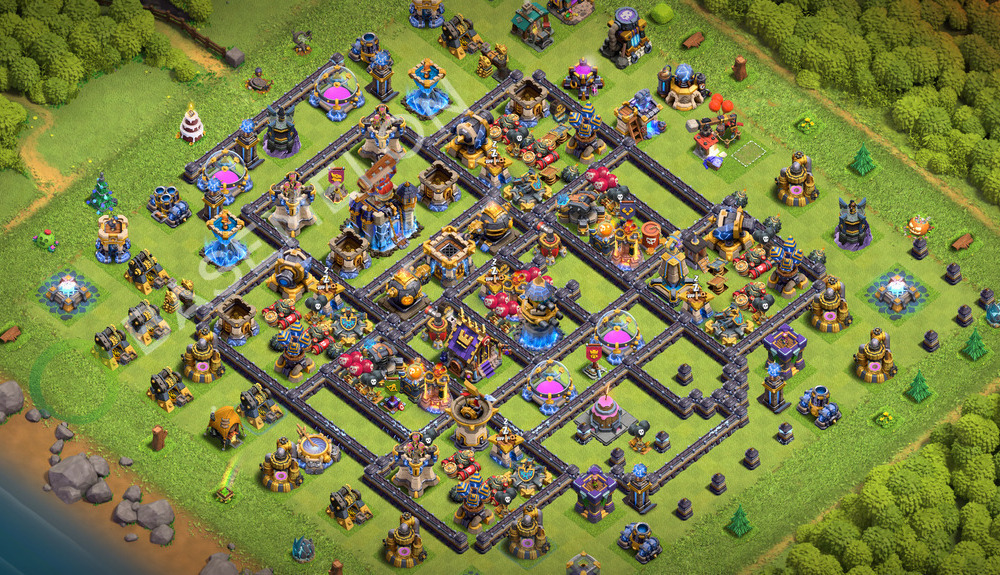 Town Hall Level 18 Trophy/Defense Base Design 2026, Anti 3 Stars, Layout #3839