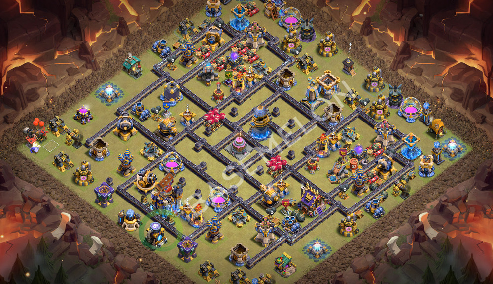 Rathaus Level 18 Verteidigung Base 2026, Anti 3 Sterne, Layout #3858
