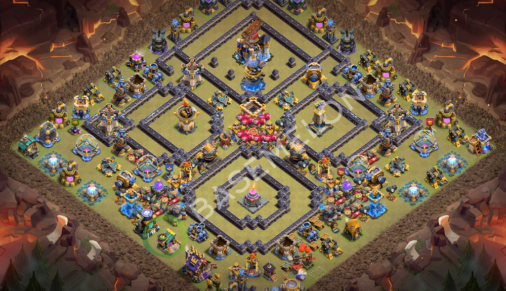 Rathaus Level 18 Krieg Base 2026, Anti 2 Sterne, Layout #3862