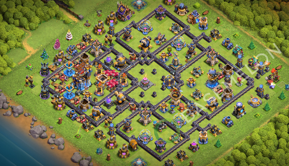 Rathaus Level 18 Verteidigung Base 2026, Anti 2 Sterne, Layout #3863