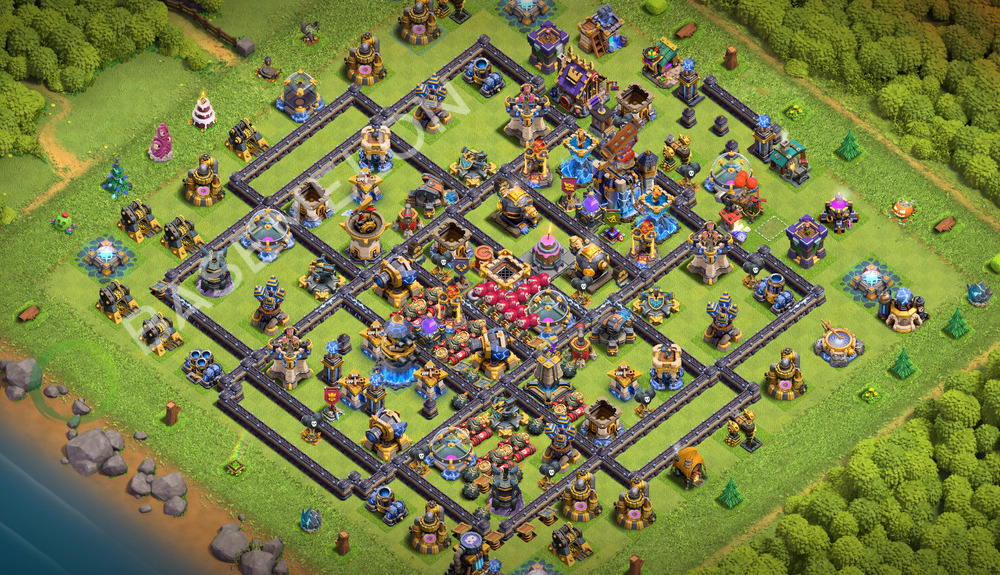 Town Hall Level 18 Trophy/Defense Base Design 2026, Anti 3 Stars, Layout #3868