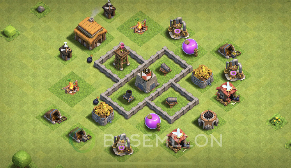 Town Hall Level 3 Farm Base Design 2024, Layout #1016