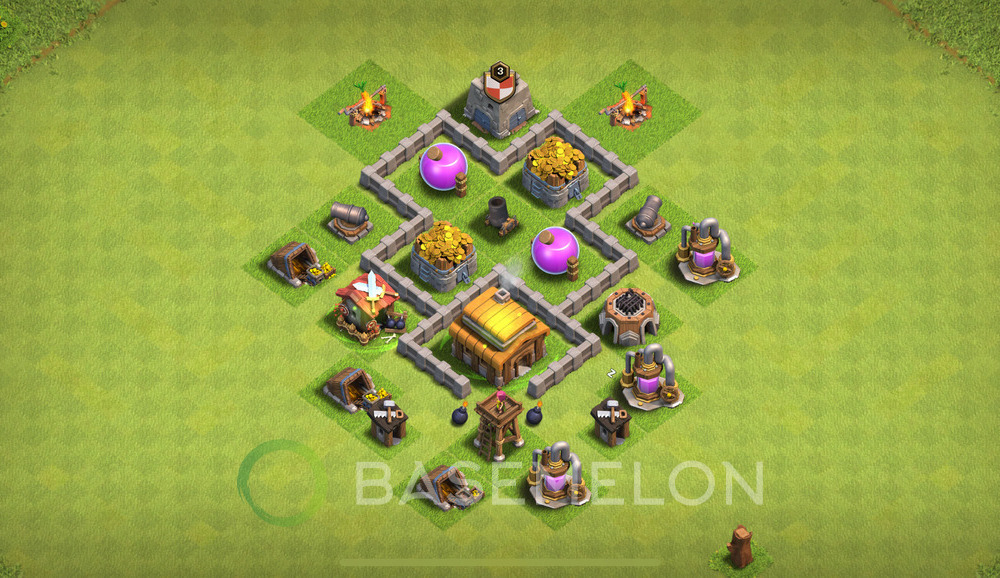 Town Hall Level 3 Farm Base Design 2024, Max Levels, Anti Everything, Layout #1100