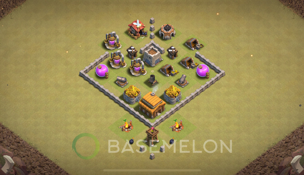 Town Hall Level 3 War Base Design 2024, Anti Everything, Hybrid, Layout #1158