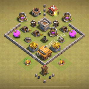 Town Hall Level 3 War Base Design 2025, Anti Everything, Hybrid, Layout #1158