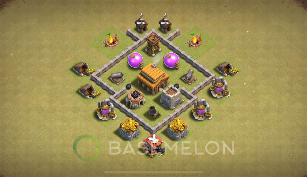 Town Hall Level 3 War Base Design 2024, Anti 2 Stars, Layout #129