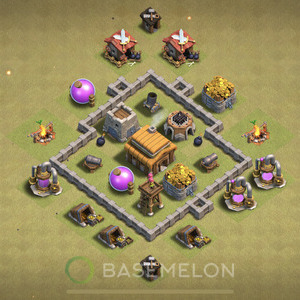 Town Hall Level 3 War Base Design, Anti 2 Stars, Anti Everything, Layout #162