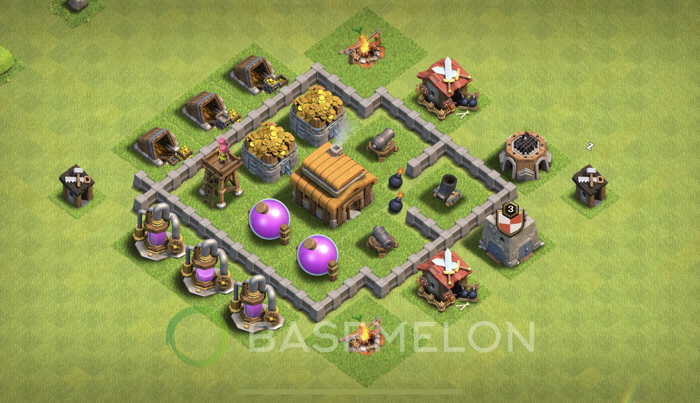 Town Hall Level 3 Farm Base Design 2025, Hybrid, Anti Everything, Layout #1663