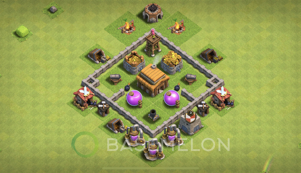 Rathaus Level 3 Farmen Base 2025, Max Level, Hybrid, Layout #1974