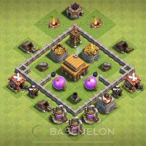 Town Hall Level 3 Farm Base Design 2025, Max Levels, Hybrid, Layout #1974