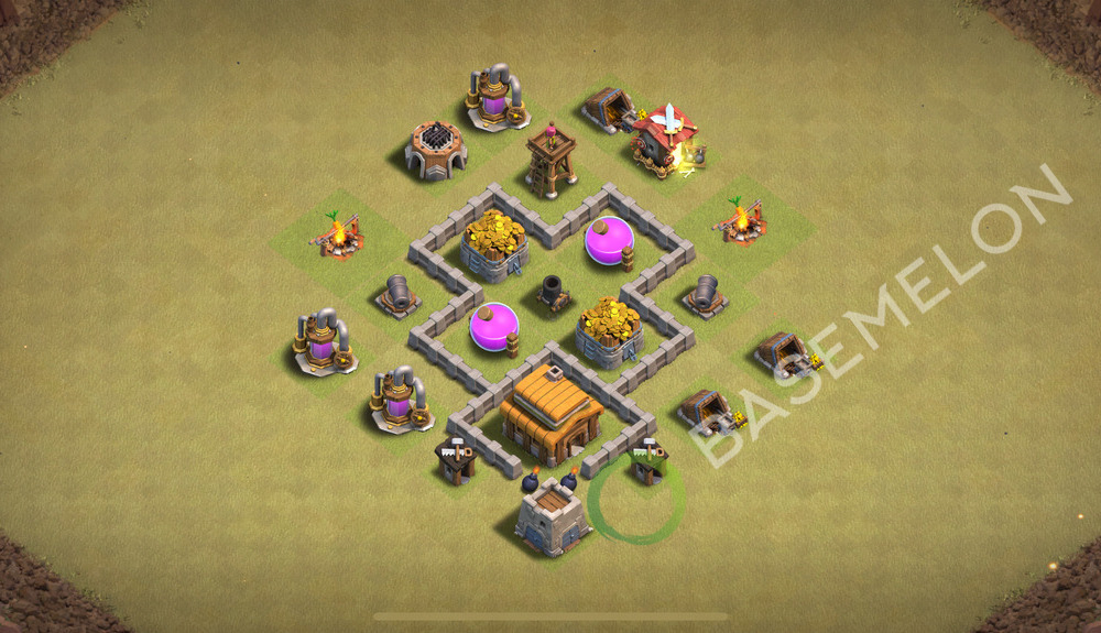 Town Hall Level 3 War Base Design 2025, Max Levels, Hybrid, Layout #2410