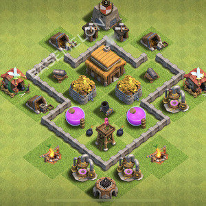 Town Hall Level 3 Trophy/Defense Base Design 2025, Max Levels, Anti Everything, Layout #2444