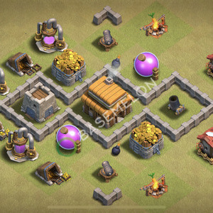 Aldea del Ayuntamiento Nivel 3 para Guerra, Niveles Máximos, Anti 3 Estrellas Diseño 2026, #2836