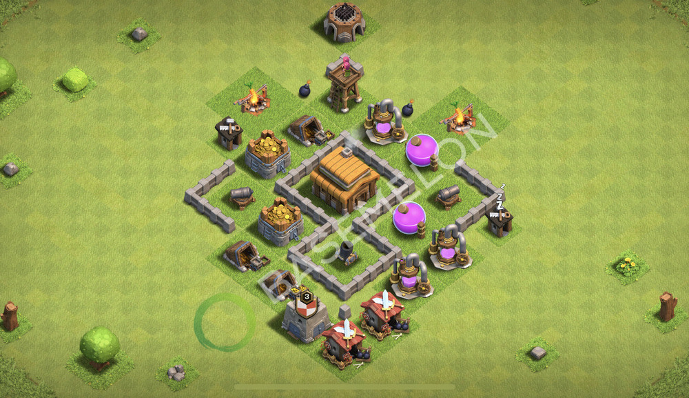 Aldea del Ayuntamiento Nivel 3 para Defensa, Híbrido Diseño 2026, #2850