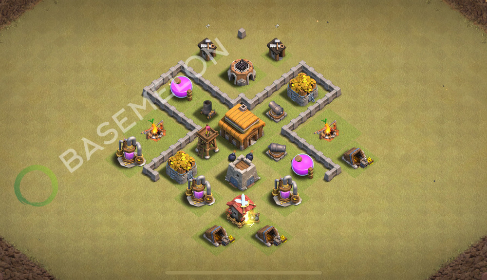 Hôtel de Ville Level 3 Guerre GDC Base  2026, Anti 3 Étoiles, Hybride, Village #3139