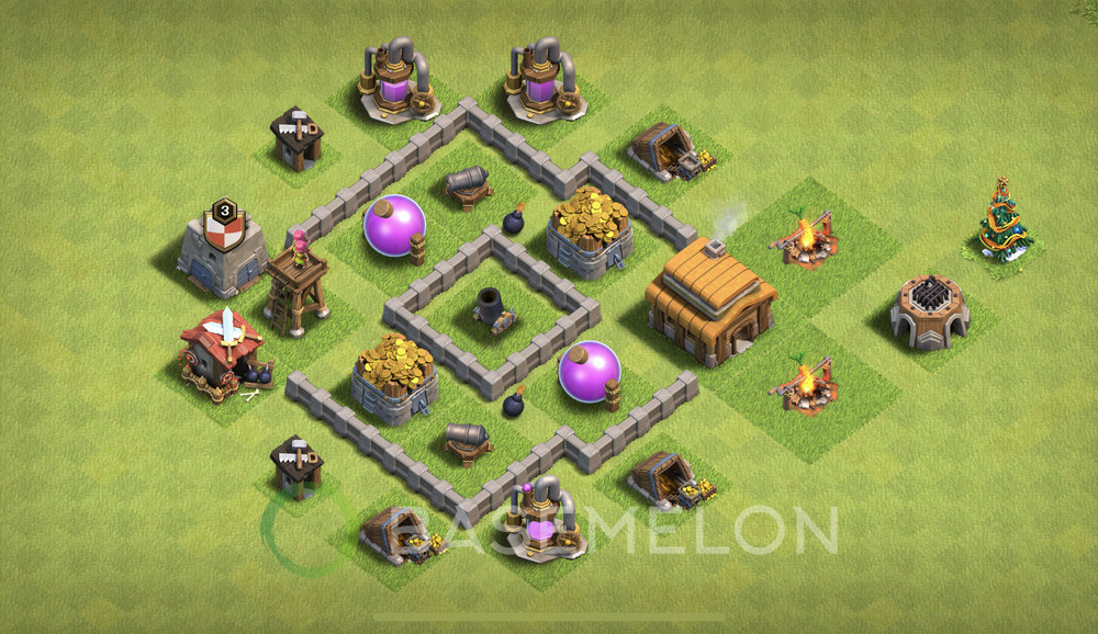 Town Hall Level 3 Farm Base Design 2024, Max Levels, Layout #317