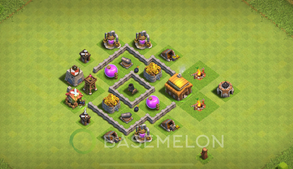 Town Hall Level 3 Farm Base Design 2024, Max Levels, Layout #317