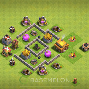 Town Hall Level 3 Farm Base Design, Max Levels, Layout #317