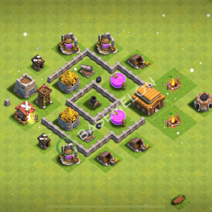 Town Hall Level 3 Farm Base Design 2025, Max Levels, Layout #317