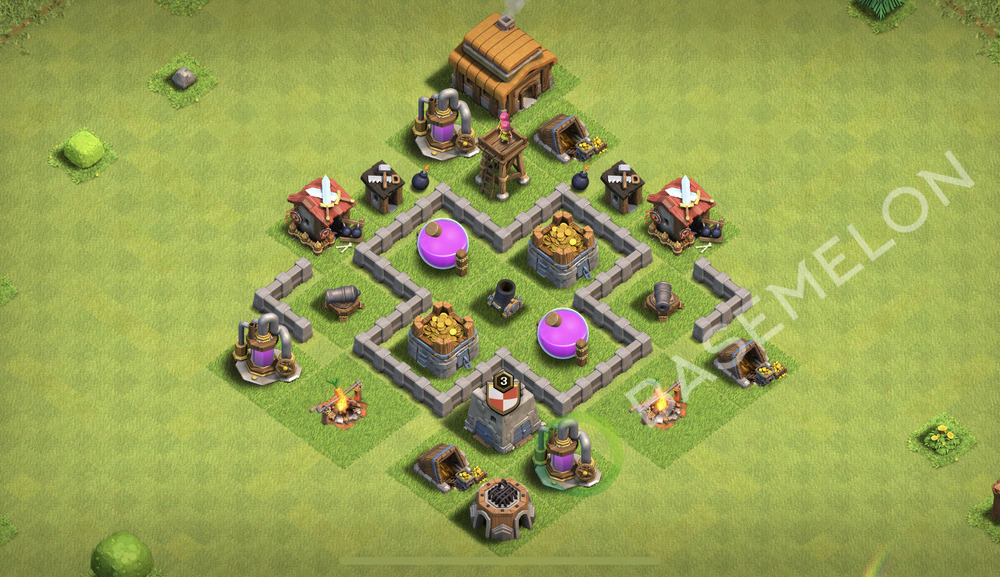 Town Hall Level 3 Farm Base Design 2026, Max Levels, Layout #3175