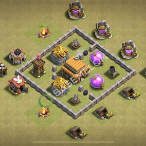 Rathaus Level 3 Krieg Base 2026, Anti Alles, Hybrid, Layout #3268