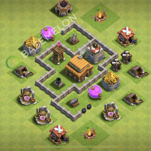 Town Hall Level 3 Trophy/Defense Base Design 2026, Max Levels, Anti Everything, Layout #3355