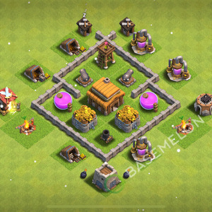 Rathaus Level 3 Verteidigung Base 2026, Hybrid, Layout #3492