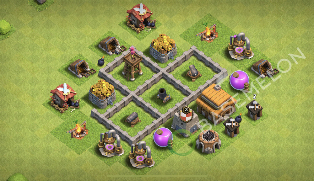 Town Hall Level 3 Farm Base Design 2026, Max Levels, Layout #3529
