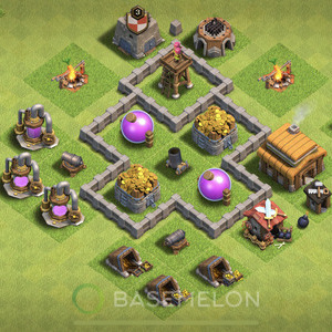 Town Hall Level 3 Farm Base Design, Max Levels, Layout #394