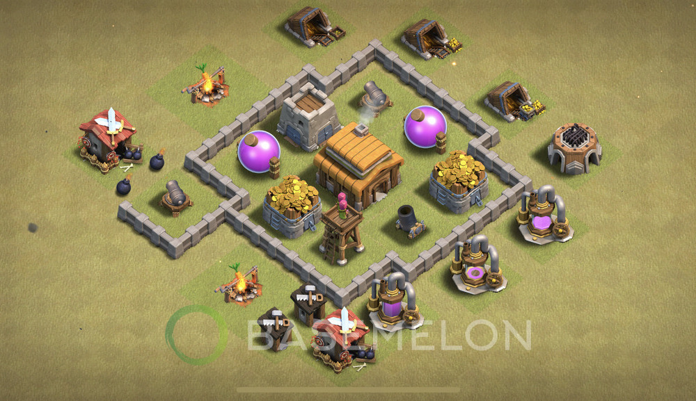 Town Hall Level 3 War Base Design 2024, Anti 3 Stars, Hybrid, Layout #470