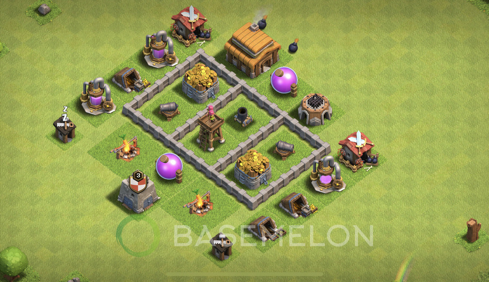 Town Hall Level 3 Farm Base Design 2024, Max Levels, Layout #481