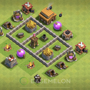 Town Hall Level 3 Farm Base Design, Max Levels, Layout #481
