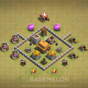 Town Hall Level 3 War Base Design, Anti 3 Stars, Anti Everything, Layout #548
