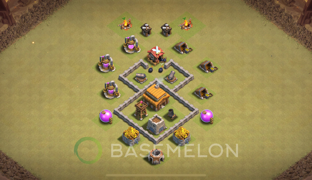 Town Hall Level 3 War Base Design 2024, Anti 3 Stars, Layout #585