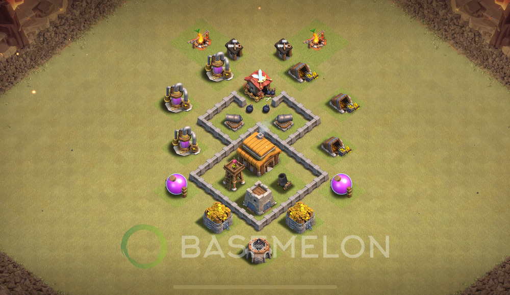 Town Hall Level 3 War Base Design 2024, Anti 3 Stars, Layout #585