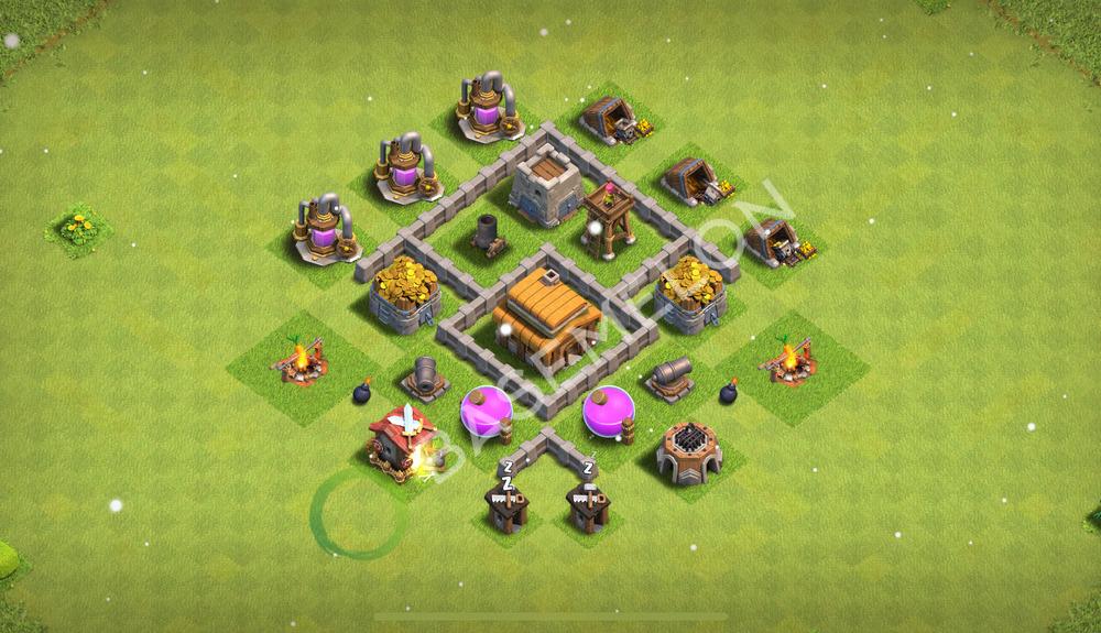 Town Hall Level 3 Trophy/Defense Base Design 2026, Anti Everything, Hybrid, Layout #717