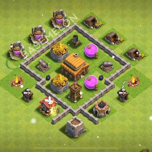 Town Hall Level 3 Trophy/Defense Base Design 2025, Hybrid, Layout #890