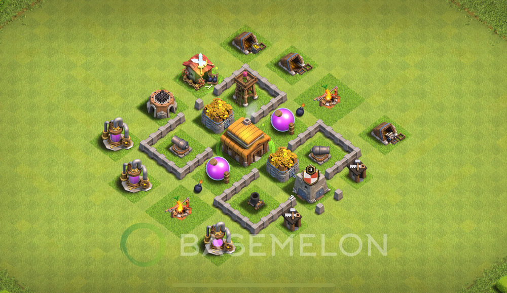 Town Hall Level 3 Farm Base Design 2024, Max Levels, Layout #984