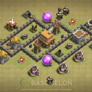 Town Hall Level 4 War Base Design 2025, Max Levels, Anti Everything, Layout #1227