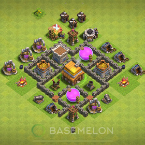 Town Hall Level 4 Farm Base Design 2025, Max Levels, Layout #1356