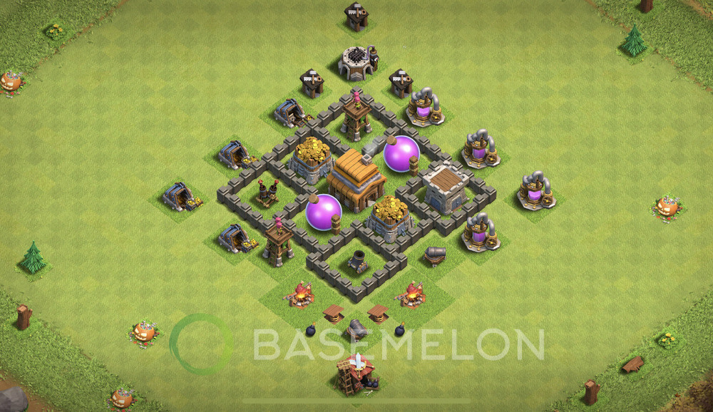 Town Hall Level 4 Farm Base Design 2025, Layout #1835