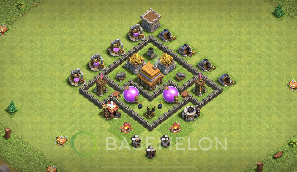 Rathaus Level 4 Farmen Base 2025, Max Level, Hybrid, Layout #1956